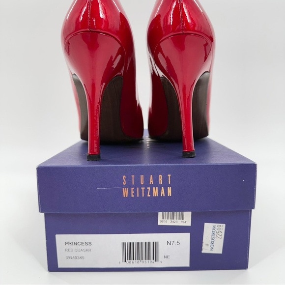 Stuart Weitzman Princess Red Patent Leather Pumps Women’s Size 7.5N - Picture 5 of 15
